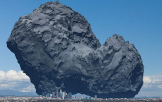 Comet 67P/Churyumov–Gerasimenko Relative to Downtown Los Angeles